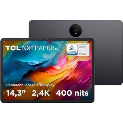 TCL NXTPAPER 14 Tablet, 14,3" 2.4K NXTPAPER Display, 256GB Speicher, 8GB RAM (+8GB RAM-Erweiterung), 10.000mAh Akku, 33W PD-Schnellladen, Android WiFi-Tablet, Grau TCL NXTPAPER 14 Tablet, 14,3" 2.4K NXTPAPER Display, 256GB Speicher, 8GB RAM (+8GB RAM-Erweiterung), 10.000mAh Akku, 33W PD-Schnellladen, Android WiFi-Tablet, Grau
