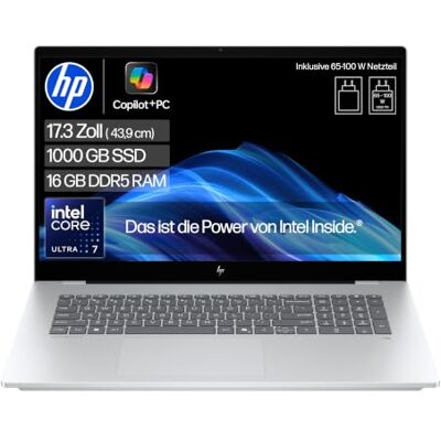 HP OmniBook 7, 17,3" FHD Touch, Intel Core Ultra 7, 16GB RAM, 1TB SSD Copilot+ Laptop für Business, Kreativarbeit & Multitasking auf großem Display inkl. Netzteil und Ladekabel, QWERTZ, Silber HP OmniBook 7, 17,3" FHD Touch, Intel Core Ultra 7, 16GB RAM, 1TB SSD Copilot+ Laptop für Business, Kreativarbeit & Multitasking auf großem Display inkl. Netzteil und Ladekabel, QWERTZ, Silber