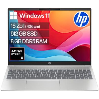 HP Pavilion Laptop, 16" WUXGA Touch-Display, AMD Ryzen 5 8540U, 8 GB DDR5 RAM, 512 GB PCIe NVMe SSD, AMD Radeon Graphics, QWERTZ, Windows 11 Home, Silber HP Pavilion Laptop, 16" WUXGA Touch-Display, AMD Ryzen 5 8540U, 8 GB DDR5 RAM, 512 GB PCIe NVMe SSD, AMD Radeon Graphics, QWERTZ, Windows 11 Home, Silber