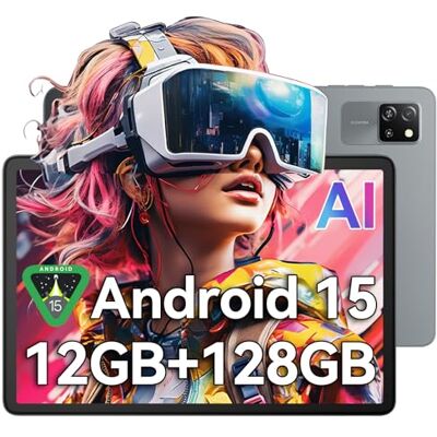 Blackview Tablet Android 15 Tab60 WiFi 10 Zoll PC Tablet, 12GB(4+8) RAM + 128GB ROM (2TB TF), Gaming Tablets Octa Core WiFi 6, 1280 x 800 HD, 5100mAh Akuu,Widevine L1 Type C,Dual Kamera, Face ID, GPS Blackview Tablet Android 15 Tab60 WiFi 10 Zoll PC Tablet, 12GB(4+8) RAM + 128GB ROM (2TB TF), Gaming Tablets Octa Core WiFi 6, 1280 x 800 HD, 5100mAh Akuu,Widevine L1 Type C,Dual Kamera, Face ID, GPS