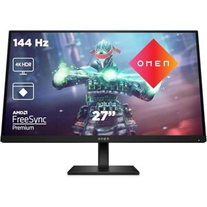 HP Omen 27k Gaming Monitor 27 Zoll Bildschirm, 4K Display, 144Hz, AMD FreeSync Premium, HDMI 2.1, HDMI 2.0, Display Port 1.4, 2X USB-A, USB-B, USB-C, Audioausgang, RGB Licht, schwarz HP Omen 27k Gaming Monitor 27 Zoll Bildschirm, 4K Display, 144Hz, AMD FreeSync Premium, HDMI 2.1, HDMI 2.0, Display Port 1.4, 2X USB-A, USB-B, USB-C, Audioausgang, RGB Licht, schwarz