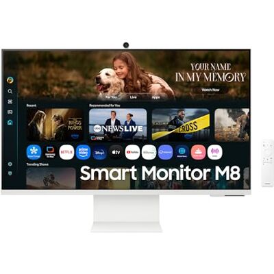 Samsung M80F 32 Zoll 4K Smart AI Monitor, VA-Panel, 3840 x 2160, 60Hz, 4ms (G/G), Kamera, Speaker, Gaming Hub, 4K Upscaling, Sprachsteuerung, Smart TV-Apps & AI Features, HDR10+, USB-C, LS32FM801UUXEN Samsung M80F 32 Zoll 4K Smart AI Monitor, VA-Panel, 3840 x 2160, 60Hz, 4ms (G/G), Kamera, Speaker, Gaming Hub, 4K Upscaling, Sprachsteuerung, Smart TV-Apps & AI Features, HDR10+, USB-C, LS32FM801UUXEN