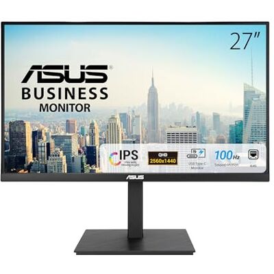 Asus VA27ACFSN 27 Zoll 100 Hz WQHD IPS Business Monitor Rahmenlos, ergonomisch, Flicker-Free, Blaulichtfilter, Adaptive-Sync, RJ45, USB-C mit 90W, USB-Hub, DP, HDMI, Speaker Asus VA27ACFSN 27 Zoll 100 Hz WQHD IPS Business Monitor Rahmenlos, ergonomisch, Flicker-Free, Blaulichtfilter, Adaptive-Sync, RJ45, USB-C mit 90W, USB-Hub, DP, HDMI, Speaker