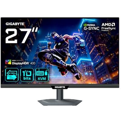 Gigabyte M27UP 27” 4K UHD Gaming-Monitor Dual-Modus (4K 160Hz oder FHD 320Hz), 3840 x 2160, 1ms, 350 cd/m², FreeSync Premium, DisplayHDR400, HDMI 2.1, DisplayPort 1.4 Gigabyte M27UP 27” 4K UHD Gaming-Monitor Dual-Modus (4K 160Hz oder FHD 320Hz), 3840 x 2160, 1ms, 350 cd/m², FreeSync Premium, DisplayHDR400, HDMI 2.1, DisplayPort 1.4