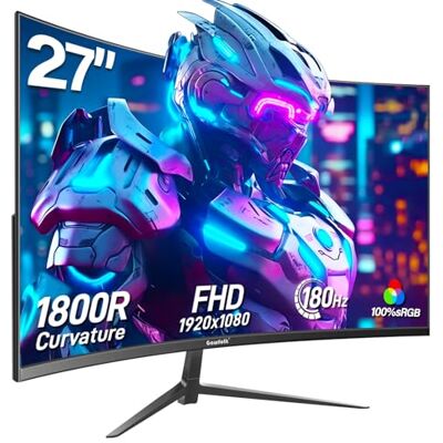 Gawfolk 27 Zoll Curved Gaming Monitor QHD 165Hz, PC Bildschirm Gebogen 2560X1440P, Rahmenloses 1800R Computerbildschirm unterstützt VESA, DP, HDMI Gawfolk 27 Zoll Curved Gaming Monitor QHD 165Hz, PC Bildschirm Gebogen 2560X1440P, Rahmenloses 1800R Computerbildschirm unterstützt VESA, DP, HDMI