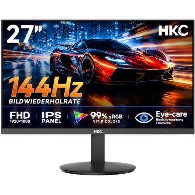HKC Gaming Monitor 27 Zoll Full HD,144 Hz PC‑Monitor,1080P,IPS Bildschirm Adaptive-Sync, Wall Mount, VESA 100x100, VGA,HDMI,SmartBrightness Adjustment HKC Gaming Monitor 27 Zoll Full HD,144 Hz PC‑Monitor,1080P,IPS Bildschirm Adaptive-Sync, Wall Mount, VESA 100x100, VGA,HDMI,SmartBrightness Adjustment