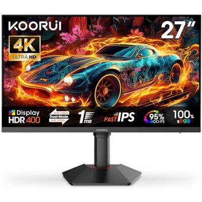 KOORUI G2741L Gaming Monitor 27 Zoll, Dual-Modus 4K UHD 3840x2160 at 160Hz und FHD at 320Hz PC Bildschirm, Fast IPS 1ms HDR 400, 2xHDMI 2.1&DP1.4 KOORUI G2741L Gaming Monitor 27 Zoll, Dual-Modus 4K UHD 3840x2160 at 160Hz und FHD at 320Hz PC Bildschirm, Fast IPS 1ms HDR 400, 2xHDMI 2.1&DP1.4