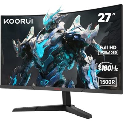 KOORUI Curved Gaming Monitor 27 Zoll FHD 180Hz 1500R HDR10 Bildschirm PC 27E6CA KOORUI Curved Gaming Monitor 27 Zoll FHD 180Hz 1500R HDR10 Bildschirm PC 27E6CA
