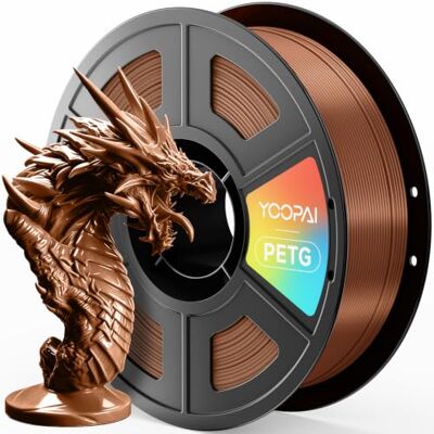 YOOPAI Creality PETG Filament 1.75mm, Hohe Präzision, Starke Zähigkeit, Geruchlos, Besserer Fluss, 1kg 3D Drucker Filament, 1.75mm Maßgenauigkeit +/- 0.03mm, PETG Braun YOOPAI Creality PETG Filament 1.75mm, Hohe Präzision, Starke Zähigkeit, Geruchlos, Besserer Fluss, 1kg 3D Drucker Filament, 1.75mm Maßgenauigkeit +/- 0.03mm, PETG Braun