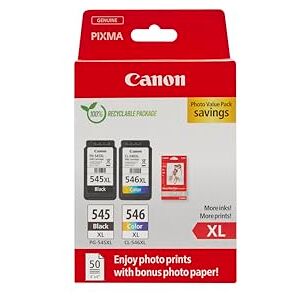 Canon Originaltinte PG-545XL / CL-546XL (2 XL Tintenpatronen; Schwarz+Farbe) Photo Value Pack (inkl. Fotopapier GP-501 50 Blatt 10x15cm) Canon Originaltinte PG-545XL / CL-546XL (2 XL Tintenpatronen; Schwarz+Farbe) Photo Value Pack (inkl. Fotopapier GP-501 50 Blatt 10x15cm)