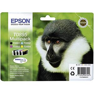 Epson Original T0895 Affe, wisch- und wasserfeste Tinte (Multipack, 4-farbig) (CYMK) Epson Original T0895 Affe, wisch- und wasserfeste Tinte (Multipack, 4-farbig) (CYMK)