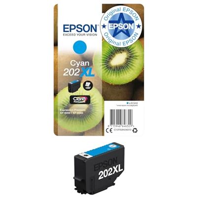 Epson 202XL Cyan Kiwi High Yield Genuine, Claria Premium Ink Cartridge Epson 202XL Cyan Kiwi High Yield Genuine, Claria Premium Ink Cartridge