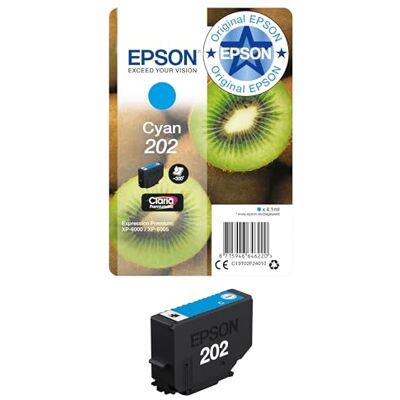 Epson 202 Cyan Kiwi Genuine, Claria Premium Ink Cartridge, Standard Capacity Epson 202 Cyan Kiwi Genuine, Claria Premium Ink Cartridge, Standard Capacity