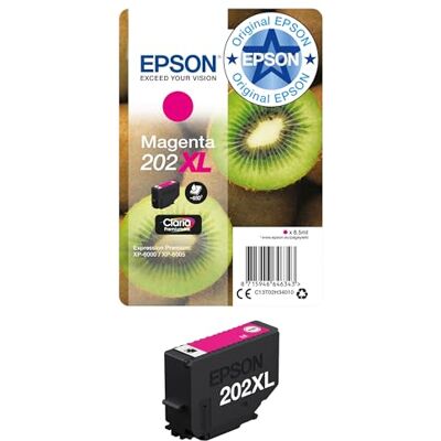 Epson 202XL Magenta Kiwi High Yield Genuine, Claria Premium Ink Cartridge, XL High Capacity Epson 202XL Magenta Kiwi High Yield Genuine, Claria Premium Ink Cartridge, XL High Capacity