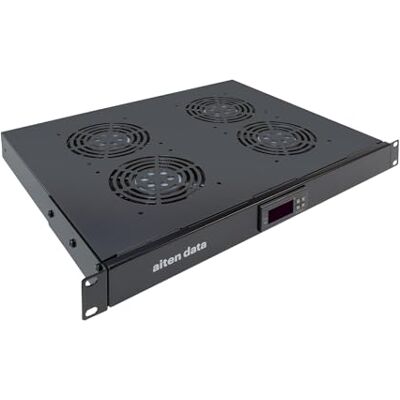 aiten data Digitales Thermostat mit 4 Lüftern, 1U, für Rack, Schwarz aiten data Digitales Thermostat mit 4 Lüftern, 1U, für Rack, Schwarz