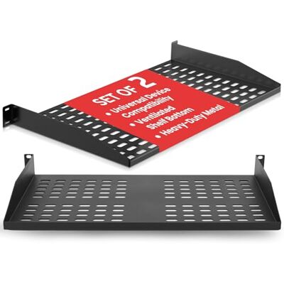 Pyle Fachboden 2er Set 19 Zoll 1U Rack Shelf – Belüfteter Rackboden für Netzwerkschrank und Serverschrank, Patchpanel und Netzwerkgeräte Ablage, Stahl Rack Regal, 50 kg Tragkraft Pyle Fachboden 2er Set 19 Zoll 1U Rack Shelf – Belüfteter Rackboden für Netzwerkschrank und Serverschrank, Patchpanel und Netzwerkgeräte Ablage, Stahl Rack Regal, 50 kg Tragkraft