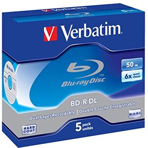 Verbatim BD-R Single Layer, Blu-Ray-Disk 50GB 6-fache Brenngeschwindigkeit Bedruckbare Oberfläche, 5 Stück Verbatim BD-R Single Layer, Blu-Ray-Disk 50GB 6-fache Brenngeschwindigkeit Bedruckbare Oberfläche, 5 Stück