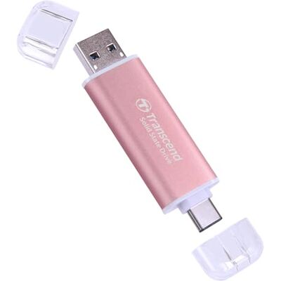 Transcend ESD310 1TB Dual USB-C/A External SSD 1050MB/s Ultra-Fast Drive for iPhone 17/16/15, MacBook, iPad & PC, Rosa HighSpeed File Transfer TS1TESD310S Transcend ESD310 1TB Dual USB-C/A External SSD 1050MB/s Ultra-Fast Drive for iPhone 17/16/15, MacBook, iPad & PC, Rosa HighSpeed File Transfer TS1TESD310S