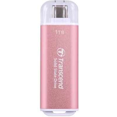 Transcend 1TB ESD300 Portable SSD 1050 MB/s Typ C, Pink, USB-Stick Externe SSD mit USB 3.2 Gen 2 für iPhone 17, 16, 15, iPad, Mac, Pixel 11, Steam Deck, Android und Smart-TV Transcend 1TB ESD300 Portable SSD 1050 MB/s Typ C, Pink, USB-Stick Externe SSD mit USB 3.2 Gen 2 für iPhone 17, 16, 15, iPad, Mac, Pixel 11, Steam Deck, Android und Smart-TV