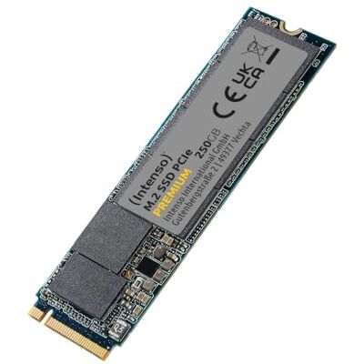 Intenso 250GB M.2 SSD PCIe Premium, bis zu 2100 MB/s, (PCI Express Gen.3x4 NVMe 1.3, Solid State Drive) Intenso 250GB M.2 SSD PCIe Premium, bis zu 2100 MB/s, (PCI Express Gen.3x4 NVMe 1.3, Solid State Drive)