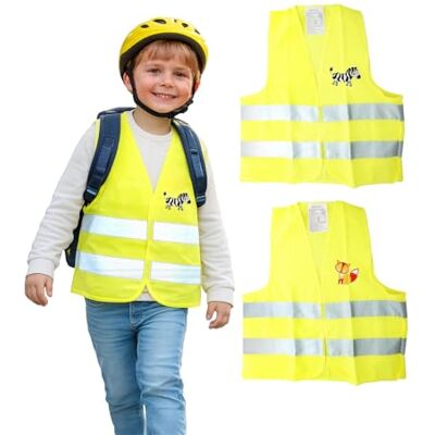 First Aid Only Kinder Warnweste Duo Set Fuchs & Zebra OneSize Sicherheitsweste für Kinder 3-8 Jahre gemäß EN 17353:2020 verstellbare Verschlüsse, reflektierendes Material P-91927 00 First Aid Only Kinder Warnweste Duo Set Fuchs & Zebra OneSize Sicherheitsweste für Kinder 3-8 Jahre gemäß EN 17353:2020 verstellbare Verschlüsse, reflektierendes Material P-91927 00
