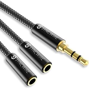 SYNCWIRE Audio Y Splitter Kabel 23cm- 3,5mm Male auf 2X Female Nylon Kopfhörer Doppelstecker für Apple, Samsung, Smartphone, Kopfhörer, Lautsprecher, Mikrofon & Mehr Schwarz SYNCWIRE Audio Y Splitter Kabel 23cm- 3,5mm Male auf 2X Female Nylon Kopfhörer Doppelstecker für Apple, Samsung, Smartphone, Kopfhörer, Lautsprecher, Mikrofon & Mehr Schwarz