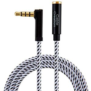 CableCreation Headset Verlängerung kabel 1,8m, 4-Polig TRRS 3.5mm Audio Verlängerungskabel Stecker auf Buchse, 90 Grad Rechtwinklig Auxiliary Verlängerungskabel, Mikrofon Kompatibel, 6FT/ Schwarz&Weiß CableCreation Headset Verlängerung kabel 1,8m, 4-Polig TRRS 3.5mm Audio Verlängerungskabel Stecker auf Buchse, 90 Grad Rechtwinklig Auxiliary Verlängerungskabel, Mikrofon Kompatibel, 6FT/ Schwarz&Weiß