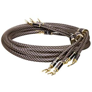 Dynavox Black Line Lautspecherkabel, Paar, Flexibles Premium High-End-Kabel mit hochwertigen Bananensteckern, konfektioniert, Farbe schwarz, Länge 5m Dynavox Black Line Lautspecherkabel, Paar, Flexibles Premium High-End-Kabel mit hochwertigen Bananensteckern, konfektioniert, Farbe schwarz, Länge 5m