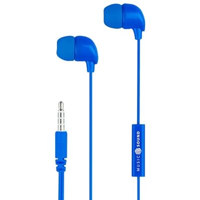Music Sound Kopfhörer Mit Kabel Fullcolor Intra-auriculaires In-Ear-Stereokopfhörer Mit Eingebautem Mikrofon 3,5-mm-Klinkenstecker 1,2 m Anti-Tangle-Kabel – Farbe Blau Music Sound Kopfhörer Mit Kabel Fullcolor Intra-auriculaires In-Ear-Stereokopfhörer Mit Eingebautem Mikrofon 3,5-mm-Klinkenstecker 1,2 m Anti-Tangle-Kabel – Farbe Blau