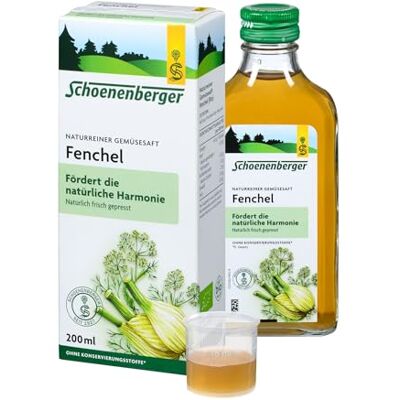 Schoenenberger Fenchel naturreiner Gemüsesaft 1x 200 ml Glasflasche fördert die natürliche Harmonie natürlich frisch gepresst bio Schoenenberger Fenchel naturreiner Gemüsesaft 1x 200 ml Glasflasche fördert die natürliche Harmonie natürlich frisch gepresst bio
