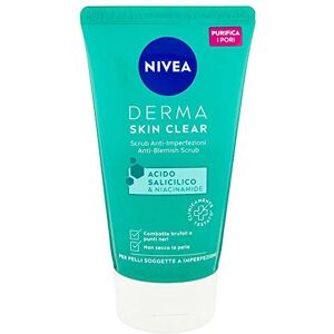 NIVEA Derma Skin Clear Scrub für das Gesicht gegen Unvollkommenheiten, 150 ml, Peeling-Peeling für fettige und gemischte Haut mit Salicylsäure, Meersalz und Niacinamid, reinigendes Gesichts- und NIVEA Derma Skin Clear Scrub für das Gesicht gegen Unvollkommenheiten, 150 ml, Peeling-Peeling für fettige und gemischte Haut mit Salicylsäure, Meersalz und Niacinamid, reinigendes Gesichts- und