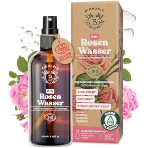 BIONOBLE Rosenwasser Bio Vitalisiert, Beruhigt, Verleiht Strahlkraft 100% Natürliches Rosenhydrolat Bio Ohne Alkohol Rosenwasser Gesichtswasser, Haare Rose Water Spray in Glasflasche 100ml BIONOBLE Rosenwasser Bio Vitalisiert, Beruhigt, Verleiht Strahlkraft 100% Natürliches Rosenhydrolat Bio Ohne Alkohol Rosenwasser Gesichtswasser, Haare Rose Water Spray in Glasflasche 100ml