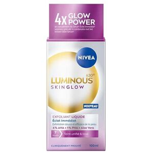 NIVEA Luminous 630 – Liquid Refiner Skin Glow – Gesichtspflege gegen Flecken – Peeling sanft & verfeinert die Poren – 4 % BHA, 1 % PHA & Aloe Vera – alle Hauttypen – 100 ml NIVEA Luminous 630 – Liquid Refiner Skin Glow – Gesichtspflege gegen Flecken – Peeling sanft & verfeinert die Poren – 4 % BHA, 1 % PHA & Aloe Vera – alle Hauttypen – 100 ml