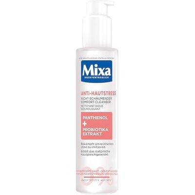 Mixa Anti-Hautstress Nicht-schäumender Comfort Cleanser – Sanfte Gesichtsreinigung & Make-up Entferner mit Panthenol & Probiotika – Beruhigt gestresste Haut – Ohne Parfum & Alkohol – 150ml Mixa Anti-Hautstress Nicht-schäumender Comfort Cleanser – Sanfte Gesichtsreinigung & Make-up Entferner mit Panthenol & Probiotika – Beruhigt gestresste Haut – Ohne Parfum & Alkohol – 150ml
