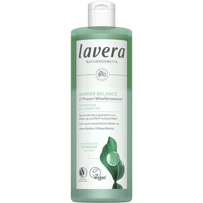 lavera Barrier Balance Mizellenwasser 2-Phasen ohne Alkohol ohne Parfüm löst wasserfestes Make-Up sanft zu Hautbarriere Präbiotika vegan Naturkosmetik 400 ml lavera Barrier Balance Mizellenwasser 2-Phasen ohne Alkohol ohne Parfüm löst wasserfestes Make-Up sanft zu Hautbarriere Präbiotika vegan Naturkosmetik 400 ml