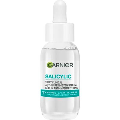Garnier Hautklar Salicylic 7-Day Clinical Anti-Unreinheiten Serum – 7 Prozent Komplex mit Salicylsäure & Niacinamid – Gesichtsserum gegen Pickel, Poren & Pickelmale – Für empfindliche Haut – 30ml Garnier Hautklar Salicylic 7-Day Clinical Anti-Unreinheiten Serum – 7 Prozent Komplex mit Salicylsäure & Niacinamid – Gesichtsserum gegen Pickel, Poren & Pickelmale – Für empfindliche Haut – 30ml