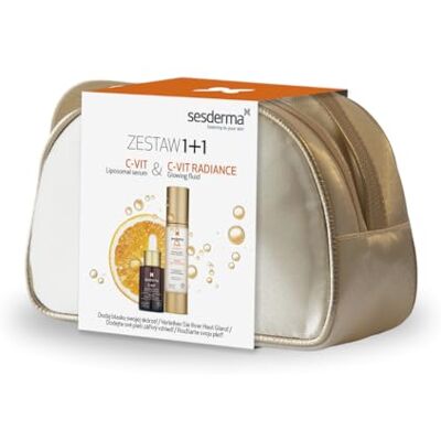 SESDERMA C-VIT Weihnachtsset Radience Creme 50 ml + Serum 30 ml, Vitamin C Anti-Aging Set, Feuchtigkeit & Glow, Für strahlende Haut, Ideal für alle Hauttypen SESDERMA C-VIT Weihnachtsset Radience Creme 50 ml + Serum 30 ml, Vitamin C Anti-Aging Set, Feuchtigkeit & Glow, Für strahlende Haut, Ideal für alle Hauttypen