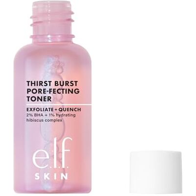 e.l.f. Thirst Burst Pore-fecting Toner Mini, spendet Feuchtigkeit, exfoliert, glättet, polstert auf und verfeinert die Poren, mit Salicylsäure, vegan und tierversuchsfrei e.l.f. Thirst Burst Pore-fecting Toner Mini, spendet Feuchtigkeit, exfoliert, glättet, polstert auf und verfeinert die Poren, mit Salicylsäure, vegan und tierversuchsfrei