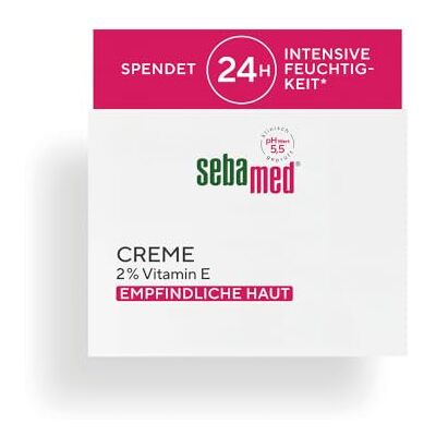 Sebamed Gesichtscreme Vitamin E 75ml, Feuchtigkeitscreme, Gesichtspflege hilft Feuchtigkeit zu speichern, Schutz vor UV-Strahlung + vorzeitiger Hautalterung, spendet 24h Feuchtigkeit, Damen und Männer Sebamed Gesichtscreme Vitamin E 75ml, Feuchtigkeitscreme, Gesichtspflege hilft Feuchtigkeit zu speichern, Schutz vor UV-Strahlung + vorzeitiger Hautalterung, spendet 24h Feuchtigkeit, Damen und Männer