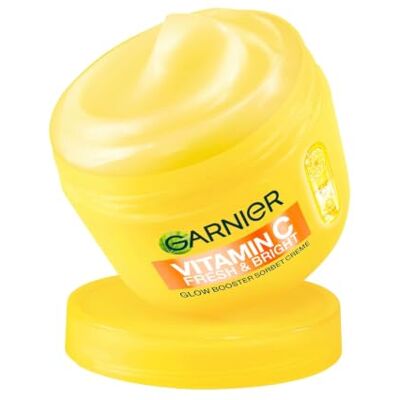 Garnier Vitamin C Fresh & Bright Glow Booster Sorbet Creme – Gesichtspflege mit 4% Niacinamid & Vitamin C für strahlenden Glow – Feuchtigkeitscreme gegen dunkle Flecken & Pigmentflecken – 85ml Garnier Vitamin C Fresh & Bright Glow Booster Sorbet Creme – Gesichtspflege mit 4% Niacinamid & Vitamin C für strahlenden Glow – Feuchtigkeitscreme gegen dunkle Flecken & Pigmentflecken – 85ml
