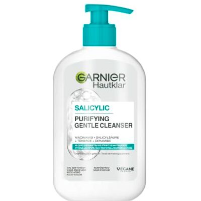 Garnier Hautklar Hydrating Deep Cleanser: Sanfte Gesichtsreinigung mit Niacinamide & Salicylsäure. Entfernt Unreinheiten, Öl & Make-up. Hydriert, mildert Poren, pH-neutral, für alle Hauttypen Garnier Hautklar Hydrating Deep Cleanser: Sanfte Gesichtsreinigung mit Niacinamide & Salicylsäure. Entfernt Unreinheiten, Öl & Make-up. Hydriert, mildert Poren, pH-neutral, für alle Hauttypen