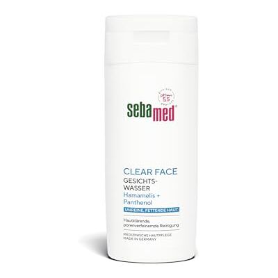 Sebamed Clear Face Unreine Haut Gesichtswasser, porenverfeinernde Gesichtsreinigung bei unreiner und fettender Haut, beruhigt die Haut und spendet Feuchtigkeit, zur Make up Entfernung geeignet Sebamed Clear Face Unreine Haut Gesichtswasser, porenverfeinernde Gesichtsreinigung bei unreiner und fettender Haut, beruhigt die Haut und spendet Feuchtigkeit, zur Make up Entfernung geeignet