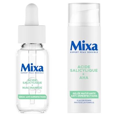 Mixa Anti-Unreinheiten Gesichtspflege Duo: Salicysäure & Niancinamid Serum 30ml gegen Unreine Haut + Mattierende Gel Creme 50ml Mixa Anti-Unreinheiten Gesichtspflege Duo: Salicysäure & Niancinamid Serum 30ml gegen Unreine Haut + Mattierende Gel Creme 50ml