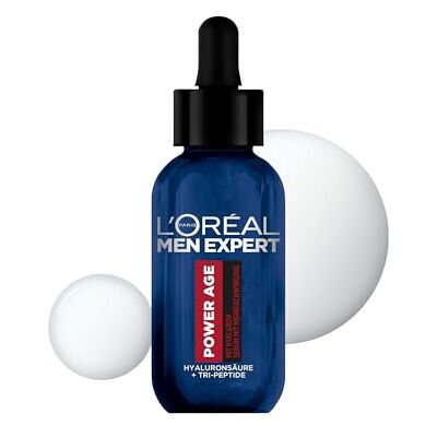 L'Oréal Hyaluron Serum gegen Falten für Männer, Anti-Aging Feuchtigkeitspflege für müde und matte Haut, Herren Gesichtsserum hochdosiert mit Hyaluronsäure, Power Age, 1 x 30 ml L'Oréal Hyaluron Serum gegen Falten für Männer, Anti-Aging Feuchtigkeitspflege für müde und matte Haut, Herren Gesichtsserum hochdosiert mit Hyaluronsäure, Power Age, 1 x 30 ml
