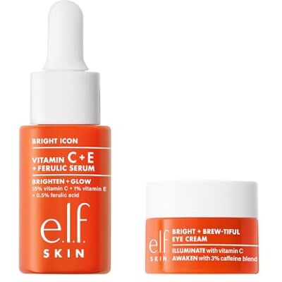 e.l.f. SKIN Brightest Besties Duo, Hautpflegeset in Reisegröße, aufhellendes Gesichtsserum & Vitamin-C-Augencreme, für Strahlkraft und ebenmäßigen Teint, gegen Schwellungen, vegan und tierversuchsfrei e.l.f. SKIN Brightest Besties Duo, Hautpflegeset in Reisegröße, aufhellendes Gesichtsserum & Vitamin-C-Augencreme, für Strahlkraft und ebenmäßigen Teint, gegen Schwellungen, vegan und tierversuchsfrei