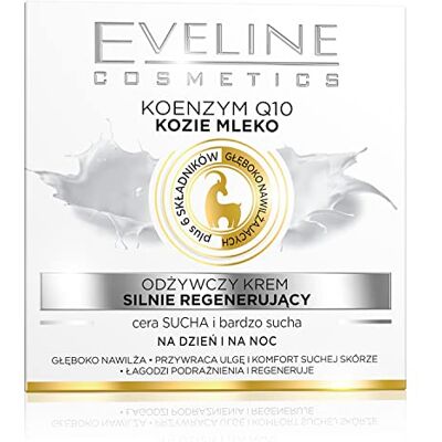 EVELINE COSMETICS Regenerierende und Nährende Creme mit Coenzym Q10 Intensive Feuchtigkeitspflege für Trockene und Sehr Trockene Haut, Tag/Nacht, 50ml EVELINE COSMETICS Regenerierende und Nährende Creme mit Coenzym Q10 Intensive Feuchtigkeitspflege für Trockene und Sehr Trockene Haut, Tag/Nacht, 50ml