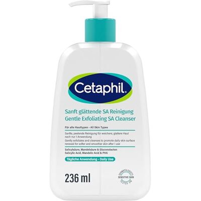 Cetaphil Sanft Glättende SA Reinigung für Gesicht und Körper, Bei trockener, Rauer, Unebener, Zu Unreinheiten neigender Haut, Salicylsäure, 236ml Cetaphil Sanft Glättende SA Reinigung für Gesicht und Körper, Bei trockener, Rauer, Unebener, Zu Unreinheiten neigender Haut, Salicylsäure, 236ml