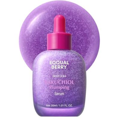 EQQUALBERRY Bakuchiol Plumping Face Serum – Anti-Aging & Hydration Serum mit 5% Bakuchiol, Ceramiden, Peptiden & Niacinamid, glatteres Hautbild und feinere Poren, für alle Hauttypen, 30 ml EQQUALBERRY Bakuchiol Plumping Face Serum – Anti-Aging & Hydration Serum mit 5% Bakuchiol, Ceramiden, Peptiden & Niacinamid, glatteres Hautbild und feinere Poren, für alle Hauttypen, 30 ml