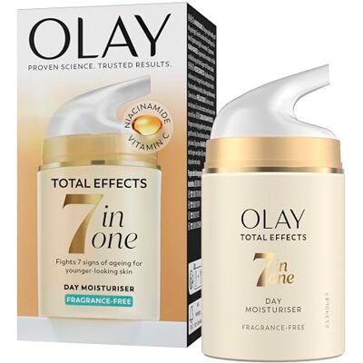 Olay Total Effects 7in1 Anti-Aging Tagescreme – Feuchtigkeitsspendende Gesichtscreme mit Niacinamid & Vitamin C – Bekämpft 7 Zeichen der Hautalterung für jüngere Haut – Ohne Duftstoffe – 50ml Olay Total Effects 7in1 Anti-Aging Tagescreme – Feuchtigkeitsspendende Gesichtscreme mit Niacinamid & Vitamin C – Bekämpft 7 Zeichen der Hautalterung für jüngere Haut – Ohne Duftstoffe – 50ml