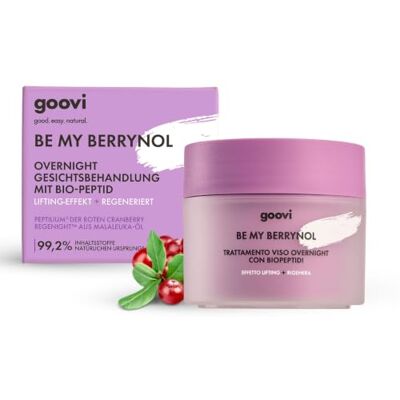 GOOVI Be My Berrynol Overnight Treatment Regenerierende Nachtcreme mit Lifting-Effekt, Straffende Pflege gegen Falten & müde Haut, 50ml GOOVI Be My Berrynol Overnight Treatment Regenerierende Nachtcreme mit Lifting-Effekt, Straffende Pflege gegen Falten & müde Haut, 50ml